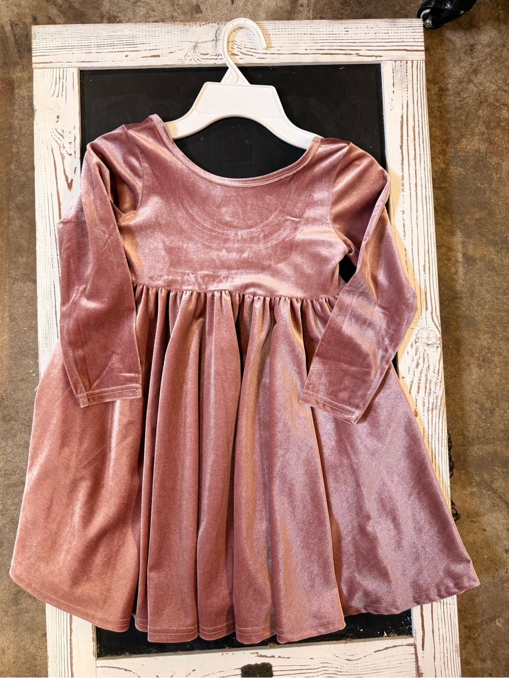 Yogalicious Velvet Long-Sleeve Twirl Dress - Dusty Rose Pink